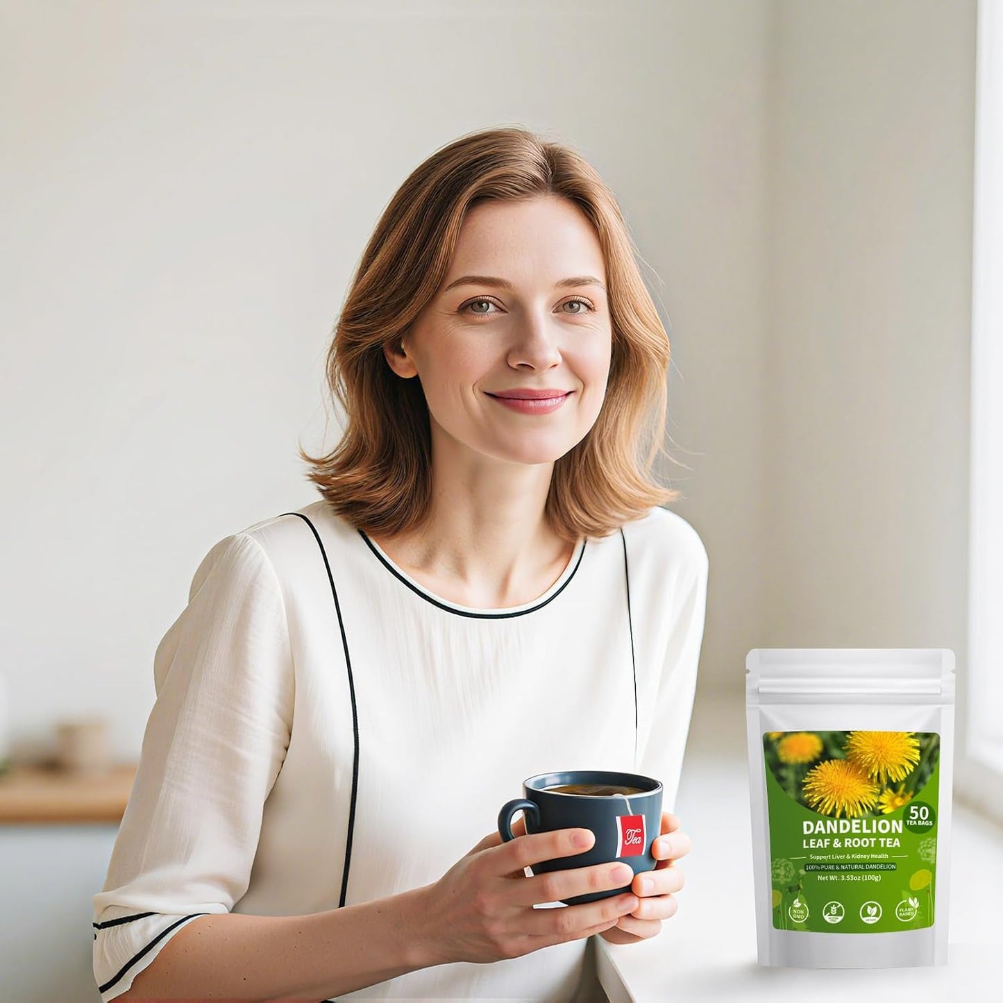 Liver Detox Tea, Chinese Kidney and Liver Cleanse Detox Herbal Tea Support Kidney Healthy Function with 11 Precious Ingredients Formula (1 Pack/15 Bags)