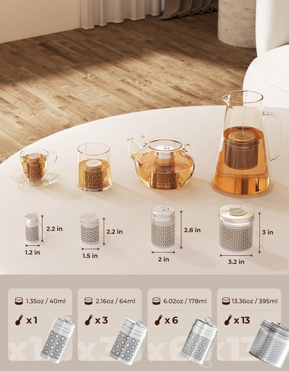 Reinmoson Large Tea Infuser for Loose Tea & Spice Infuser for Cooking, Extra Fine Mesh Tea Strainers, 304 Stainless Steel Loose Leaf Tea Steeper for Black Tea, Rooibos, etc
