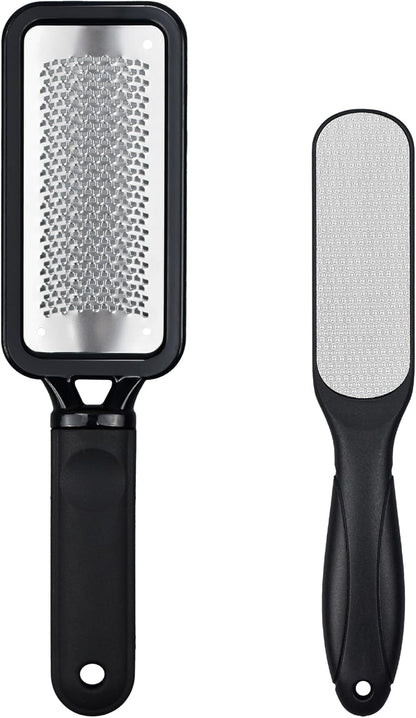 Foot Rasp Foot File, 2 Pcs Stainless Steel Pedicure Callus Remover for Feet, Professional Foot Care Tools for Pedicure to Removes Hard Skin Corns for Dry and Wet Feet