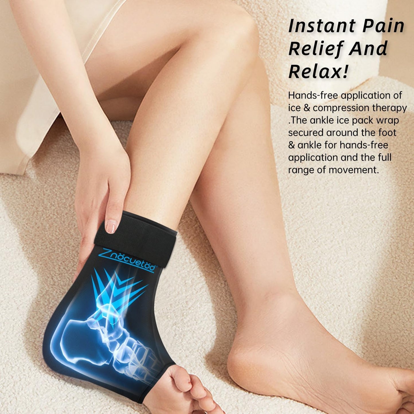 Knee Ice Pack Wrap Extended Ice Packs for Injuries Reusable Leg Freeze Compression Sleeves, Gel Cooling Knees Brace Cold Hot Packs Therapy Flexible for Pain Relief, Surgery Recovery Gift for Women Men