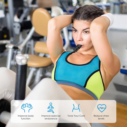 AMIR Upgraded Portable Breathing Trainer, Adjustable Resistance Breathe Trainer, Compact Muscle Improve Strength and Endurance, Exercise Device for Sports, Running, Martial (Black,White)