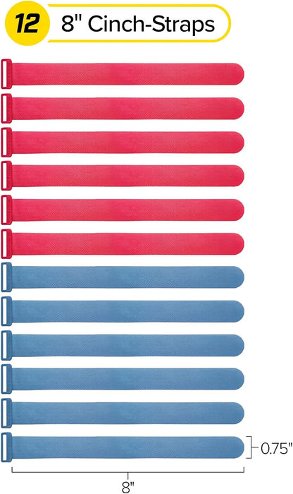 Wrap-It Storage Write On! Cinch Straps - Assorted 12-Pack