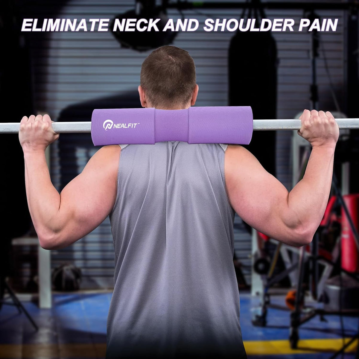 NEALFIT Barbell Pad Squat Pad for Squats—Squat Bar Pad—Great for Weightlifting,Lunges and Hip Thrusts—Foam Sponge Pad—Fit Standard and Olympic Bars Perfectly