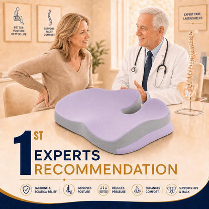 Seat Cushions for Office Chairs Wheelchair Cushion for Long Sitting Back Pain，Memory Foam Seat Car Computer Desk Chair Cushion，Coccyx Cushion for Tailbone Pain Relief Cushion Office Chair Black
