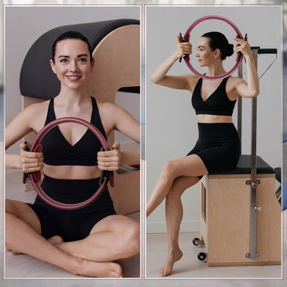 Syhood Pilates Ring 11. 81 Inch Pilates Circle Yoga Ring Magic Lightweight Flexible Workout Equipment for Fitness Physical Therapy Resistance Exercise Arms Legs