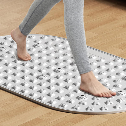 Silicone Reflexology Foot Massage Mat with Magnetic Therapy, Acupressure Meridian Stimulation Pad, Soft Gel TPE Material, 29.6x17.7 Inches, Gray
