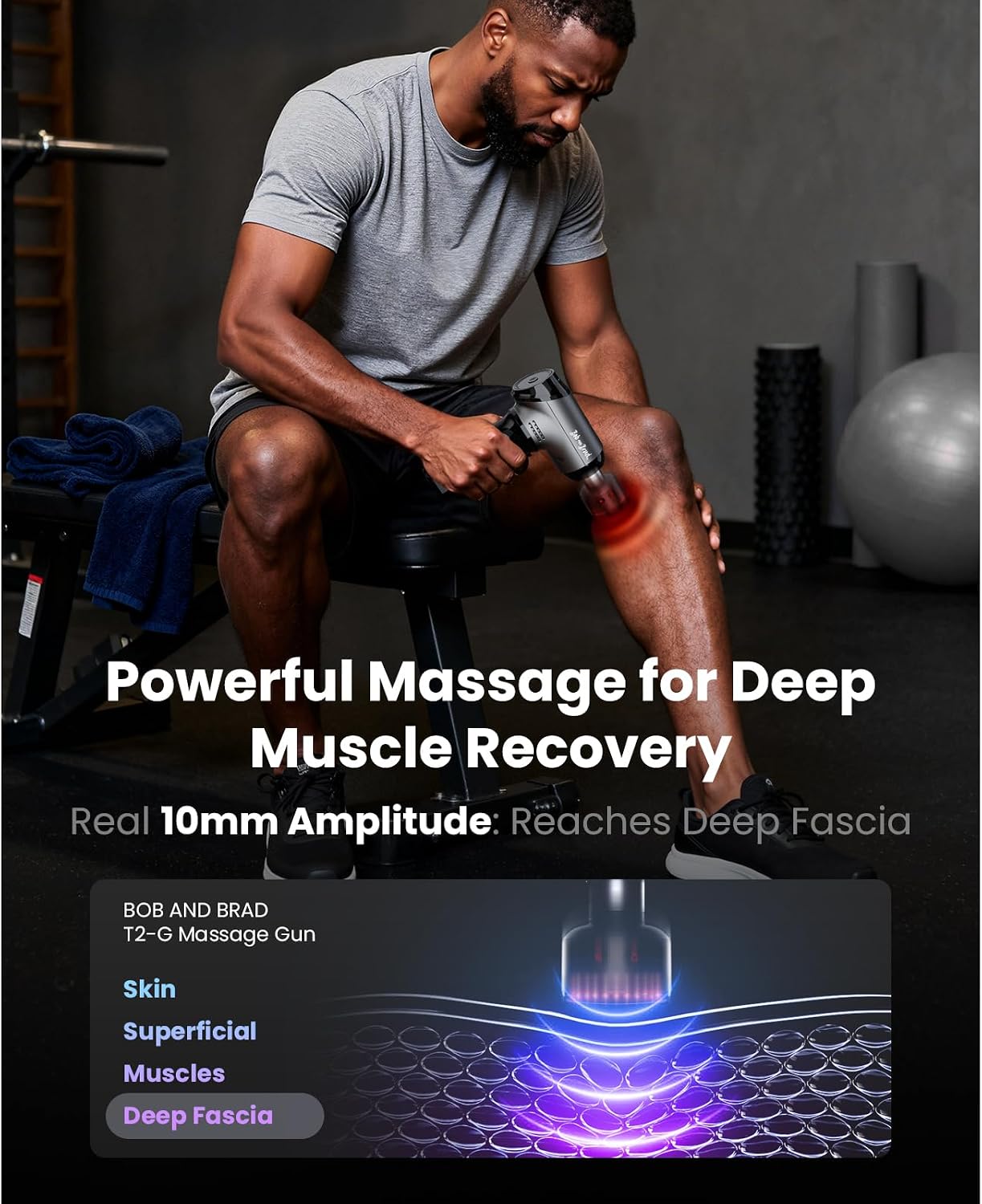 BOB AND BRAD T2 Pro Massage Gun with Heat and Cold, Deep Tissue Percussion Massager Gun for Pain Relief, Muscle Massager, Electric Back Massagers for Professional Athletes Runner
