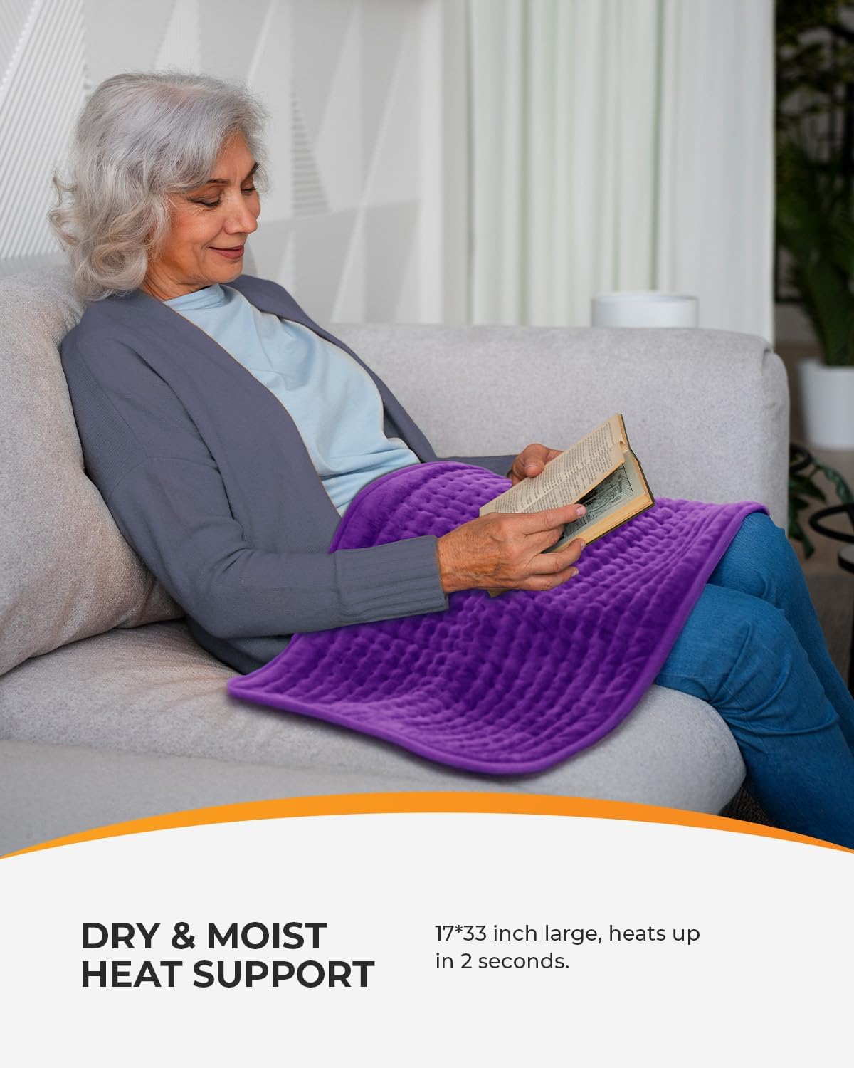 CooCoCo 17x33 Large Heating Pad for Back, HSA Approved Items for Mom Dad, Electric Heated Pad for Neck Shoulders Period Cramps, FSA Eligible Heat Pad, Auto Off, 10ft Cord