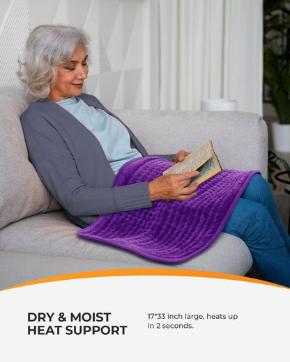 CooCoCo 17x33 Large Heating Pad for Back, HSA Approved Items for Mom Dad, Electric Heated Pad for Neck Shoulders Period Cramps, FSA Eligible Heat Pad, Auto Off, 10ft Cord