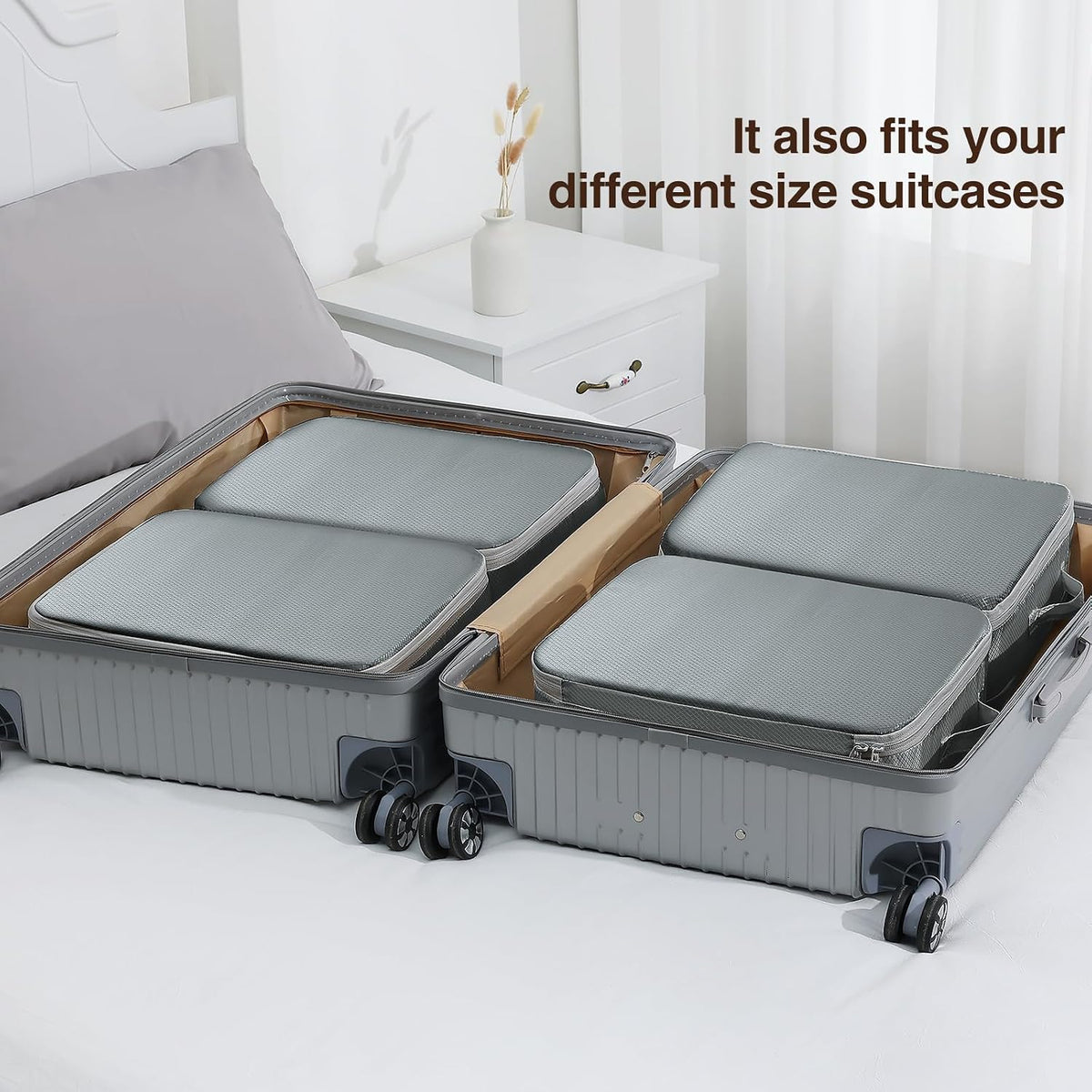 DIMJ Comforter Storage Bag - Blanket Storage Organizer Compression Bags, Large Capacity Ultra Space Saving Self Compression Organize for Bedding, Pillow, Duvet, Sheet Storage with Zipper Window