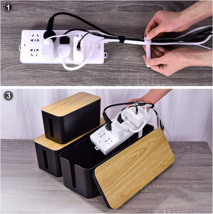 Tuwechen 3 Pack Cable Management Box, Cable Organizer Box to Hide Wires