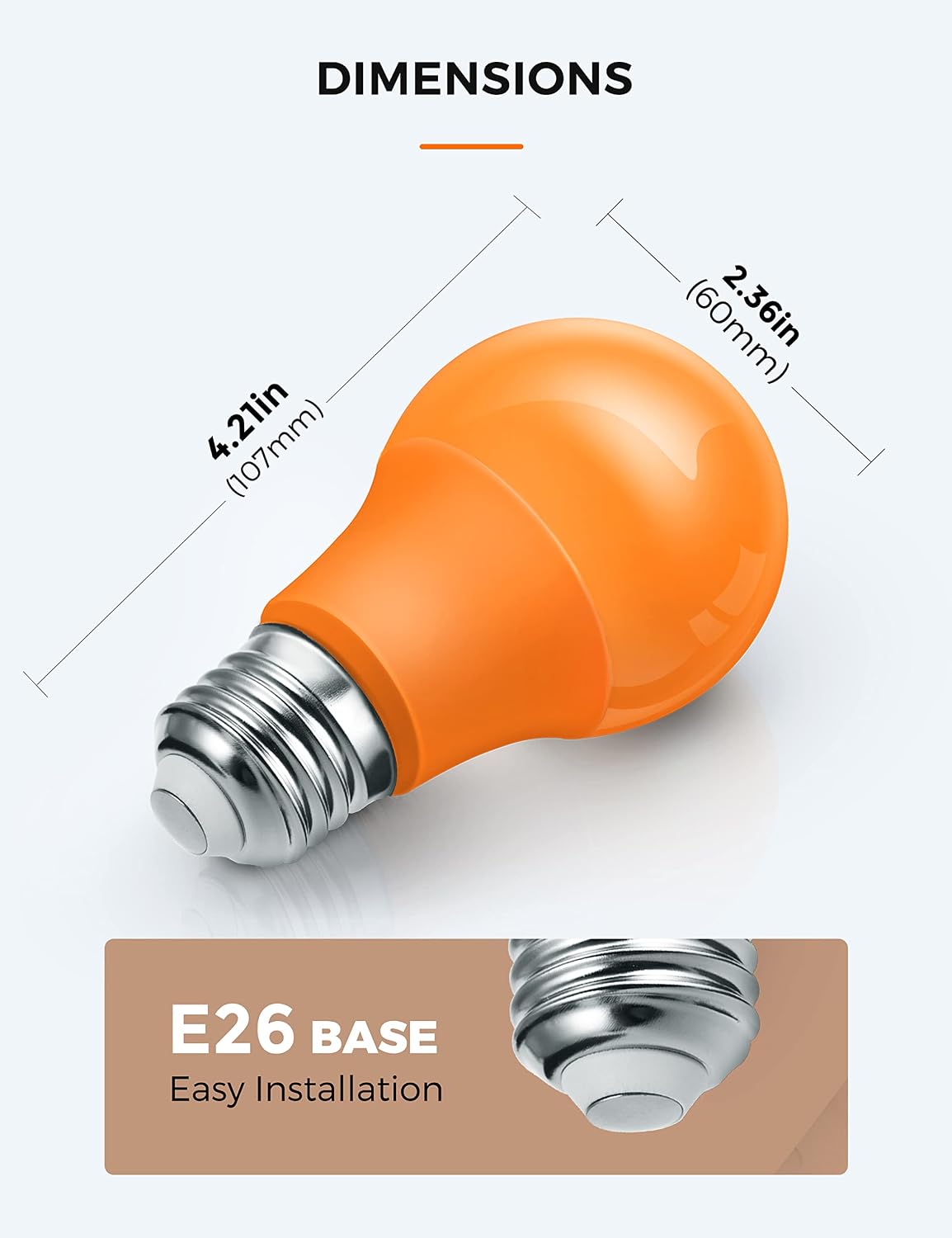 L LOHAS LED Sleep aid Amber Light Bulbs, Blue Light Blocking, A19 9W(60 Watt Equivalent) Dim Light Bulbs, 1800K Warm Light Bulb, E26 Base, 2 Pack