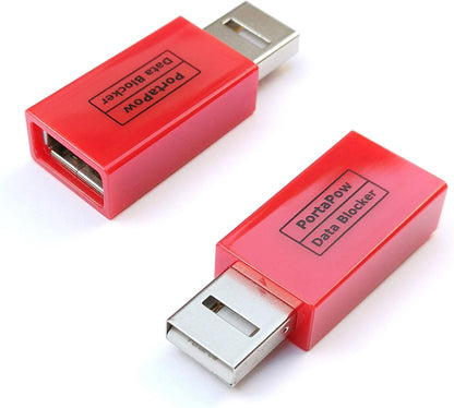PortaPow USB Data Blocker (White 2 Pack) - Protect Against Juice Jacking