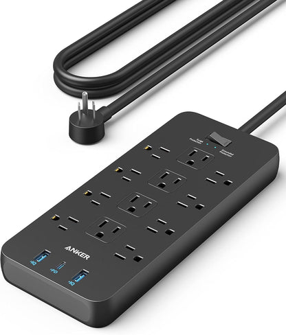 Anker Power Strip with 2100J Surge Protector, Outlet Extender, 20W, 12 AC