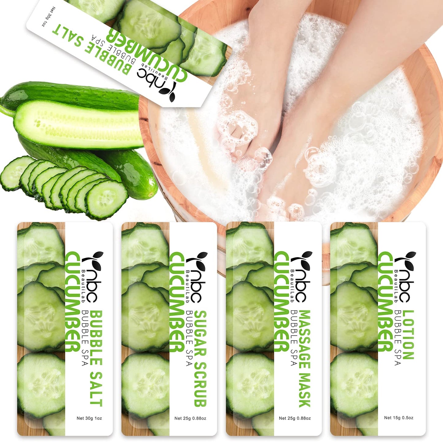 Pedicure Kit Foot Soak Set: Bubble Salt, Sugar Scrub, Massage Mask, Massage Lotion in a Box, 4 Step Foot Spa Kit for Dry Feet, Softens Calluses, Tired Feet（3 Set Lavender) - Colors A