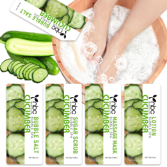 Pedicure Kit Foot Soak Set: Bubble Salt, Sugar Scrub, Massage Mask, Massage Lotion in a Box, 4 Step Foot Spa Kit for Dry Feet, Softens Calluses, Tired Feet（3 Set Lavender) - Colors A