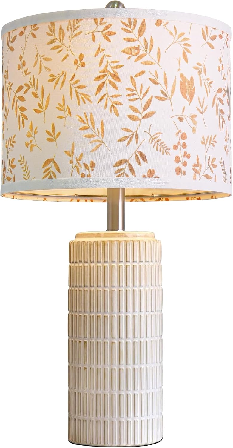PoKat 23" Modern Ceramic Table Lamp Set of 2 for Living Room White Desk Lamps for Bedroom Farmhouse Bedside Nightstand Lamp House Warming Gifts New Home Decor End Table Lamps Gifts for Women Mom Beige