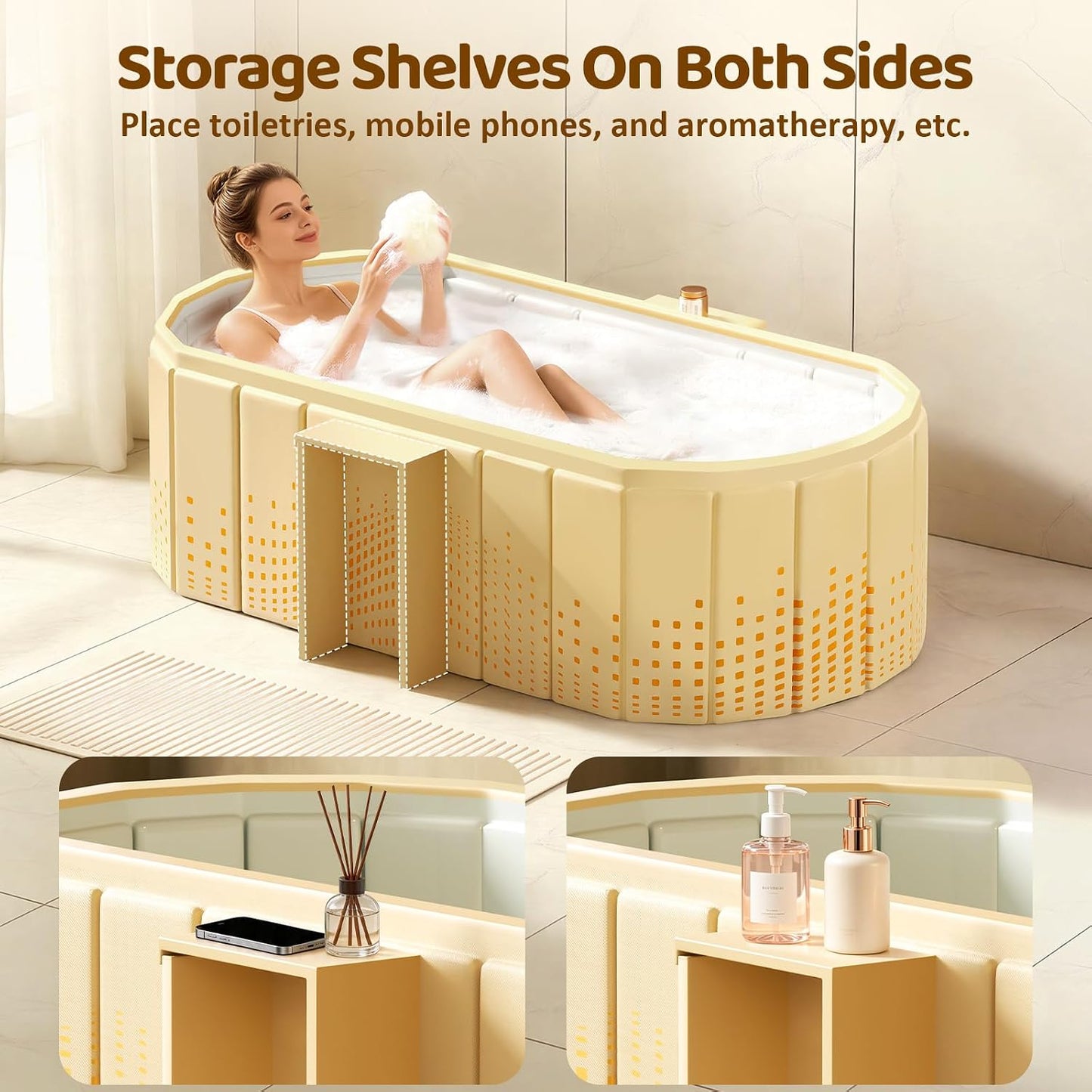 Expandable Bathtub Tray, Foldable Bath Tray for Tub, Acrylic Bath Table Trays Storage Rack, Bath Tub Tray for Bathtub & Bathroom Accessories (Transparent Bathtub Tray, 22"L x 7.8"W x 1.7"H)