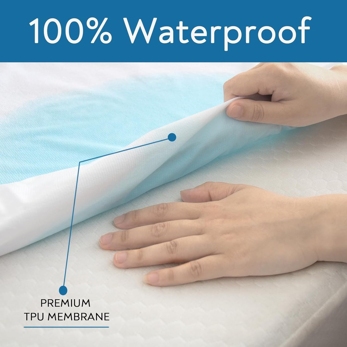 Queen Mattress Protector Waterproof Cover Absorbent Fitted Sheet up - 18'' Deep Pocket Mattress Cover Queen Size Bed Sheets, Terry Machine Wash Protection Mattress Protector