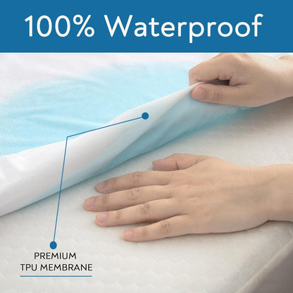 Queen Mattress Protector Waterproof Cover Absorbent Fitted Sheet up - 18'' Deep Pocket Mattress Cover Queen Size Bed Sheets, Terry Machine Wash Protection Mattress Protector