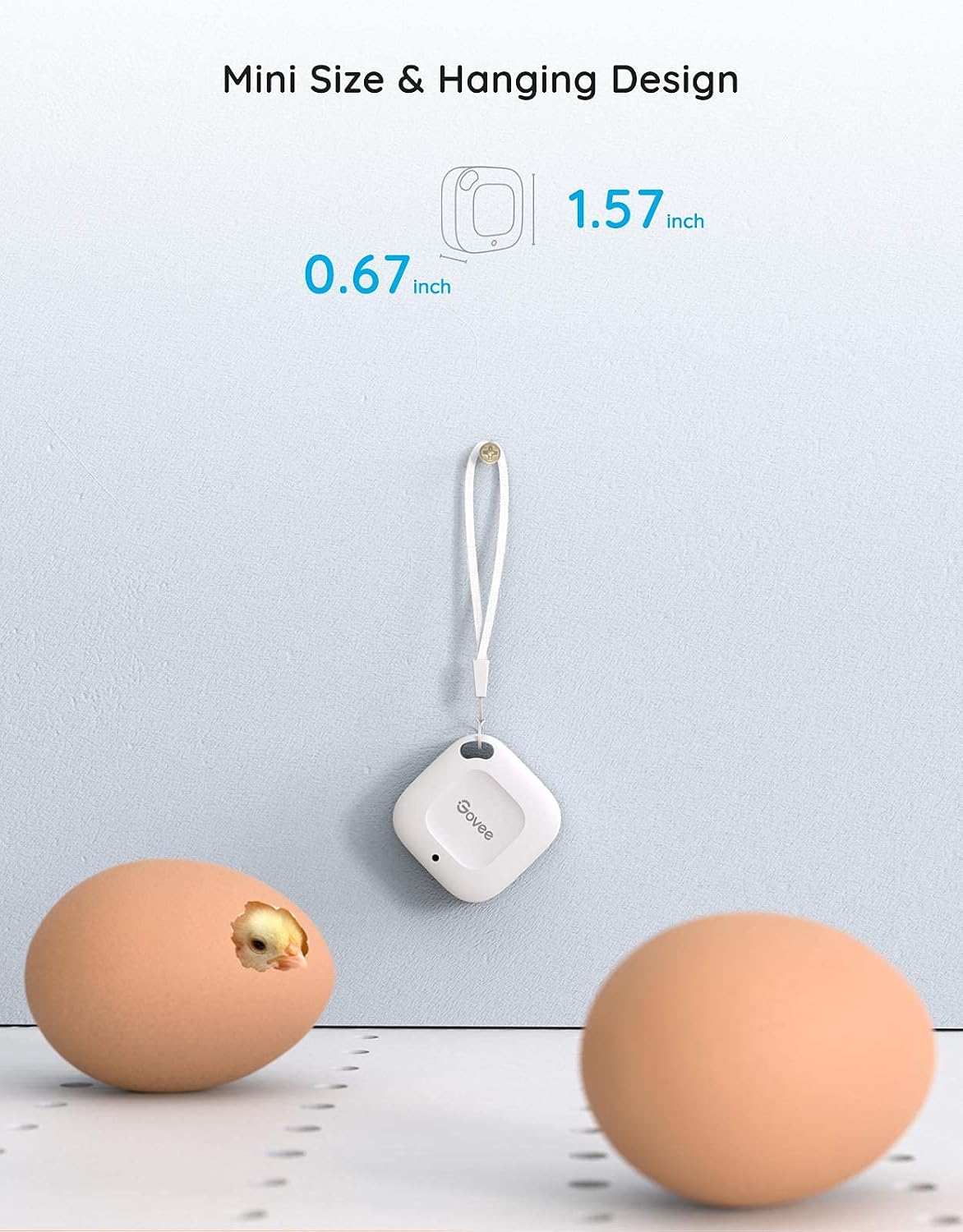 Govee Bluetooth Hygrometer Thermometer, Wireless Thermometer, Mini Humidity Sensor with Notification Alert, Data Storage and Export, 262 Feet Connecting Range