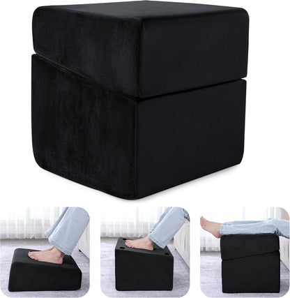 Under Desk Foot Rest, ROYALAY Ergonomic Office Footrest with 3 Adjustable Heights, High-Density Memory Foam Leg Rest for Home, Travel, Airplane with Washable Cover