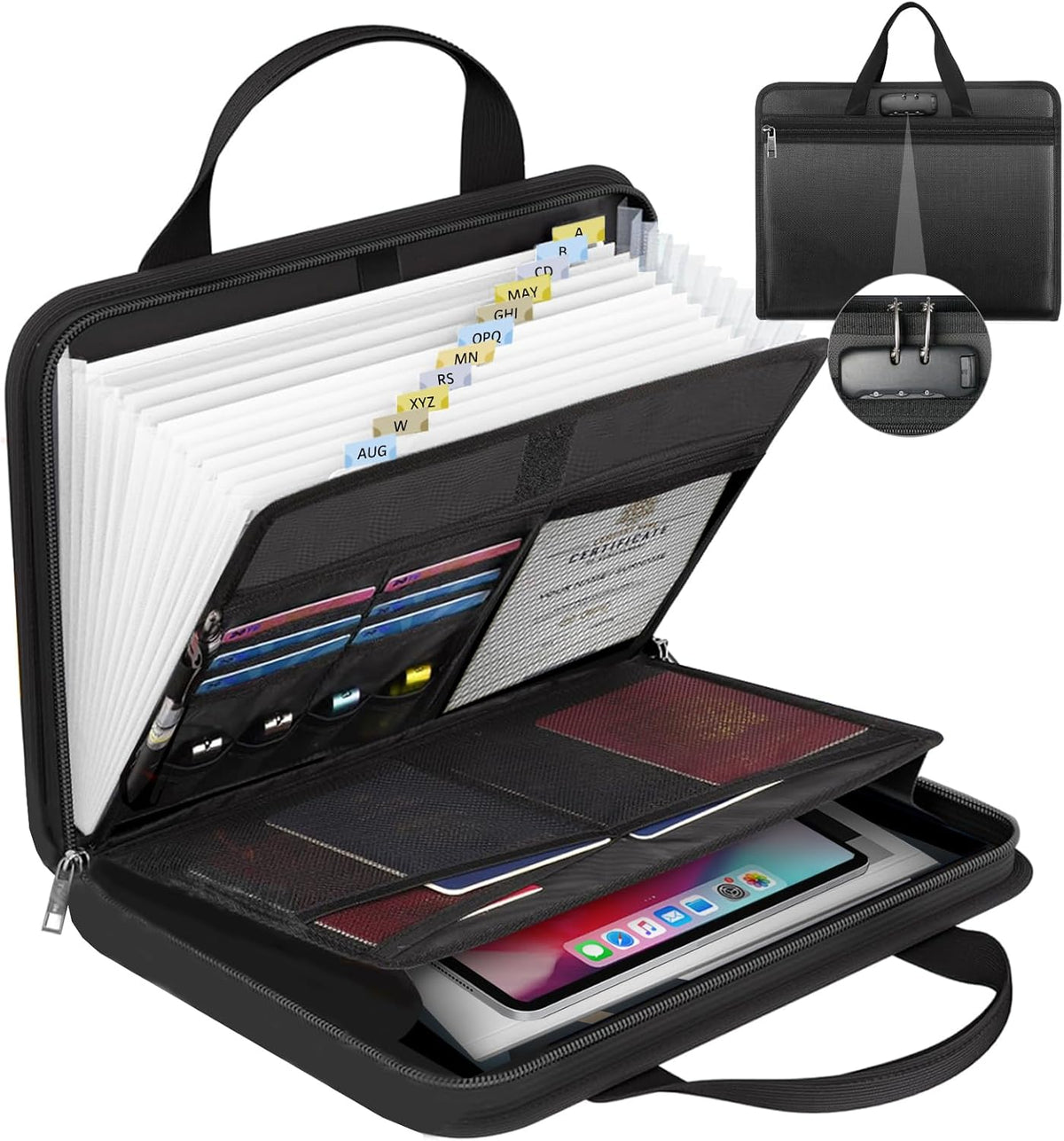 onvvippiv Important Document Organizer Folio Accordion File Organizer