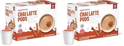 Amazon Brand - Happy Belly Tea Pods Compatible with 2.0 K-Cup Brewers, Chai Latte, 24 Count (Previously Solimo)