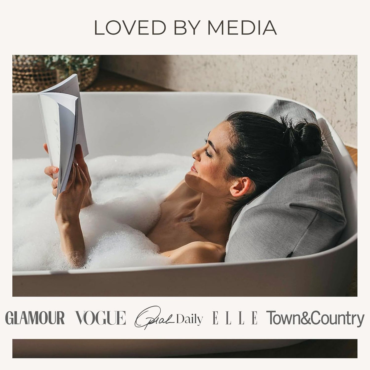 BADESOFA® Luxury Bath Pillow M in Ivory, Quick-Drying Bath Back Pillow