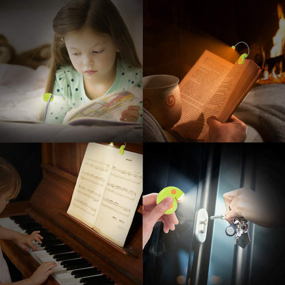 Kids Rechargeable Book Light, Clip on Reading Light for Kid, Kids Reading Lights, Amber Book Light for Reading in Bed, 2 Lighting Modes, Blue Light Blocking, Bookmark Light for Bookworms-Pink