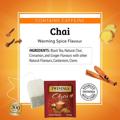 Twinings Chai Black Spiced Tea Bags, 20 CT Box (1 Pack)