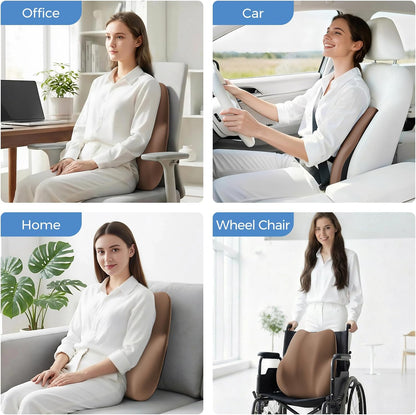 BEBAS Lumbar Support Pillow for Car, Memory Foam Back Cushion for Driving, Ergonomic Lumbar Pillow for Pain Relief, Comfort Lower Back Support for Office Chairs, Car Seat, Wheelchair -Black