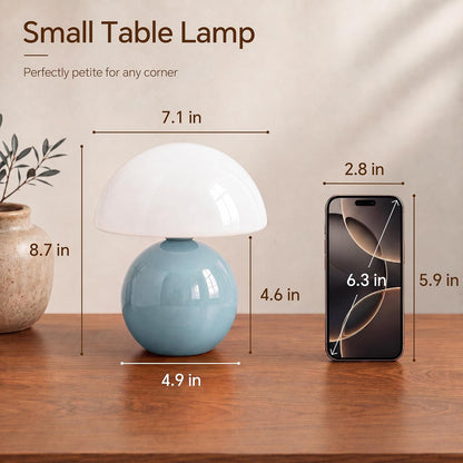 Dawnwake Mushroom Lamp Table Lamp for Bedroom-Small Desk Table Lamps,White
