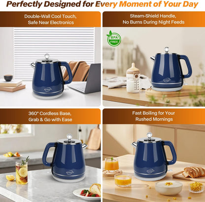 1.8L Electric Kettle, Tea Kettle with Fast Boil 1350W, Pearl White