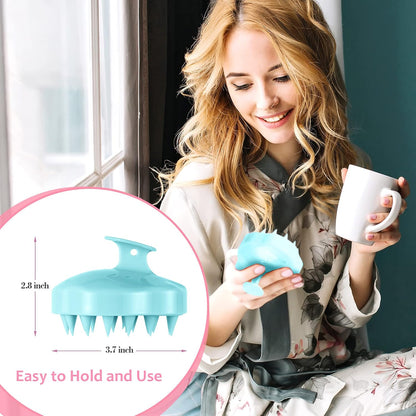 URTHEONE Soft Silicone Hair Scalp Massager Shampoo Brush for Wet Dry Oily Curly Straight Thick Thin Rough Long Short Natural Men Women Kids Pets Hair Care Tools（Pink