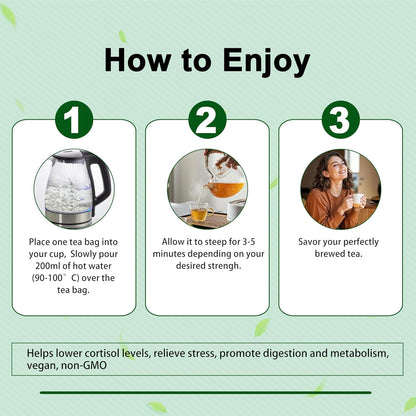 PiPi Oolong Tea Organic Oolong Tea Bags – Whole Leaf - 20 Bags (4g Each),Cortisol & Calming Tea for Anxiety, Stress,Herbal Benefits