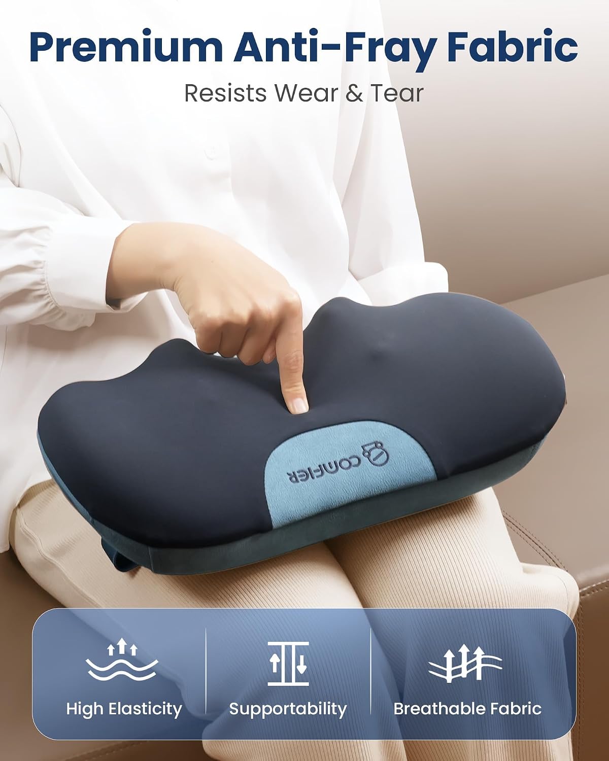 COMFIER [2026 Gift for Men,Women,Cordless Shiatsu Neck and Back Massager with Heat,Portable Massager Pillow with 3D Kneading Deep Tissue, Soothes Muscle Tension at Home, Office, Travel