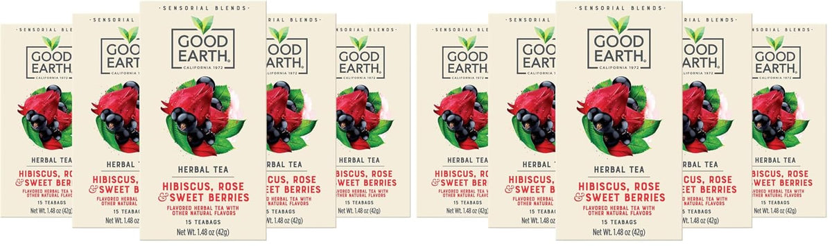 Good Earth Sensorial Blend Flavored Herbal Tea Ginger, Turmeric and Lemon, No Artificial Color, No Preservatives, 15 Bag (Pack of 5)