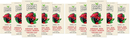 Good Earth Sensorial Blend Flavored Herbal Tea Ginger, Turmeric and Lemon, No Artificial Color, No Preservatives, 15 Bag (Pack of 5)