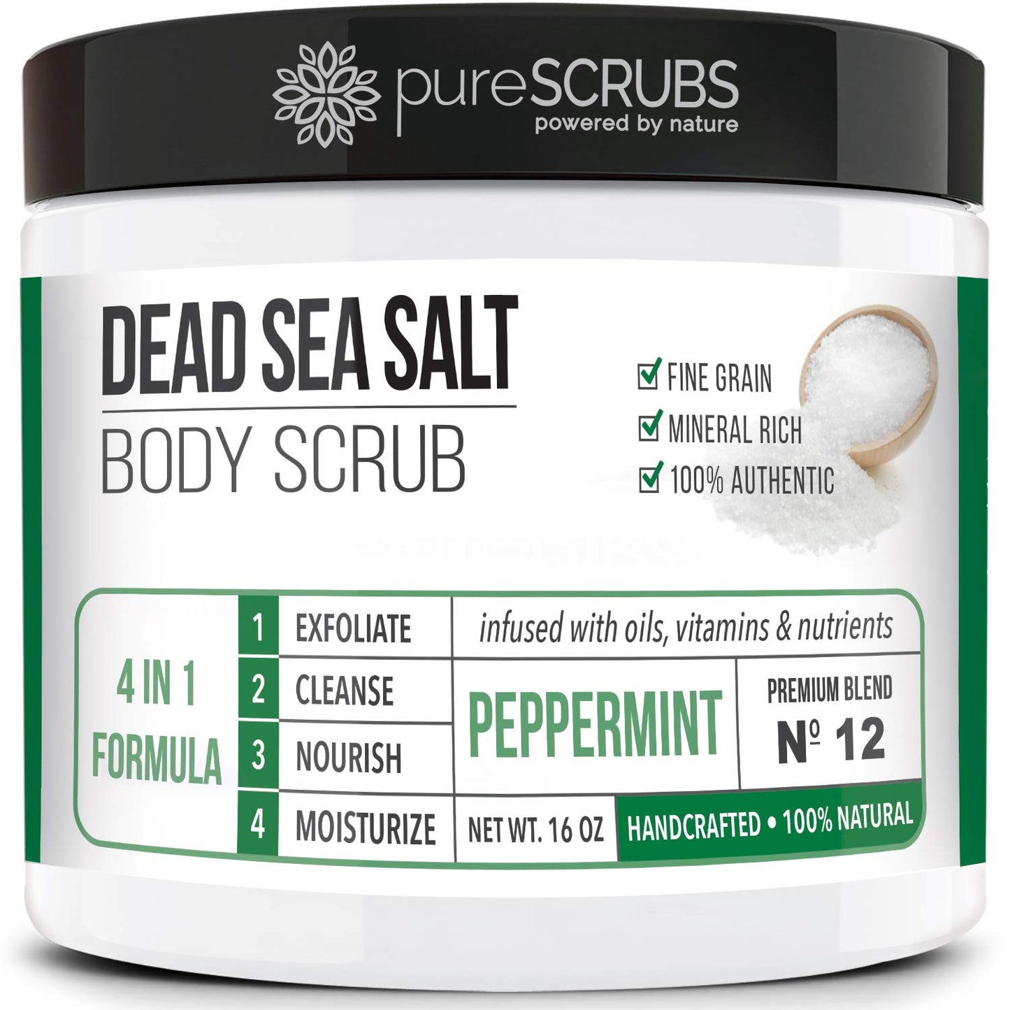 pureSCRUBS Premium Cucumber Body Scrub Set, Exfoliating Dead Sea Salt Scrub