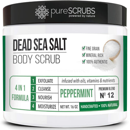 pureSCRUBS Premium Cucumber Body Scrub Set, Exfoliating Dead Sea Salt Scrub