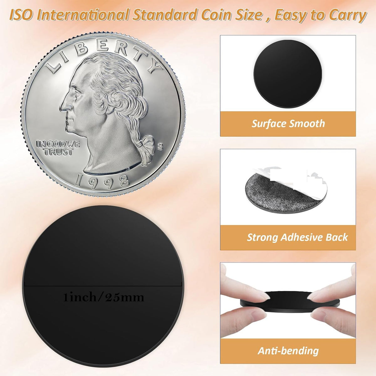 25mm Round NFC Tags NTAG215 NFC Coin Tags with Adhesive Back
