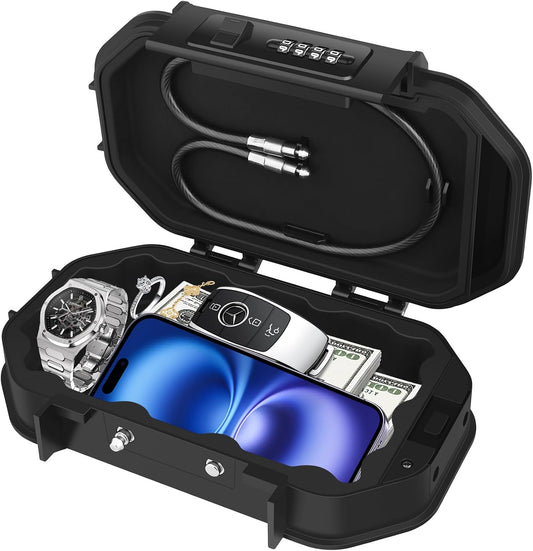 Diyife Portable Safe Box, [Waterproof] Travel Safe Lock Box with Code