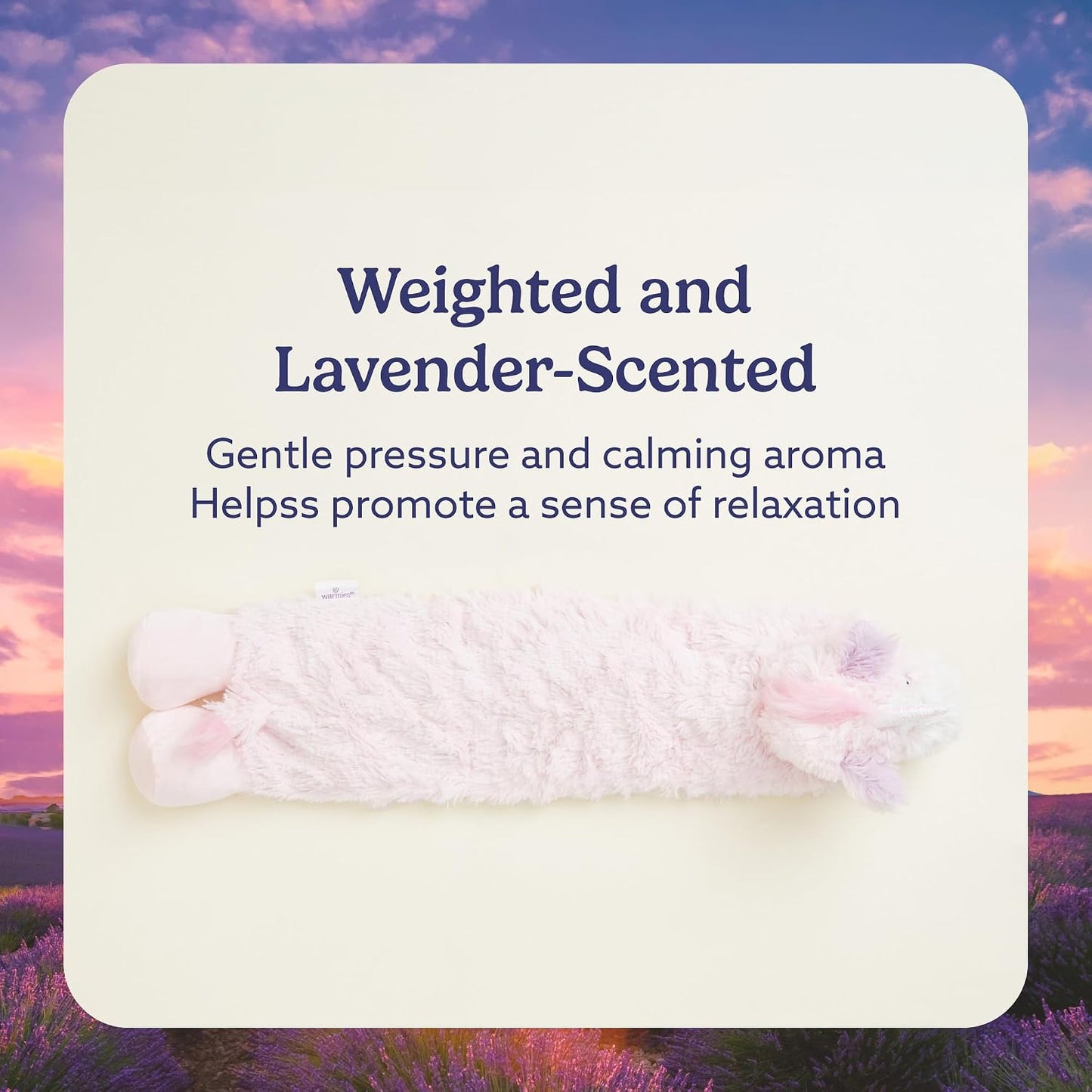 warmies Microwavable Neck & Shoulder Wrap - Dual-Temperature Heat Pack for Aches & Pain - Lavender-Scent Neck Warmer - Weighted Cervical & Shoulder Heating Pad - 2 lb, One Size, White/Pink