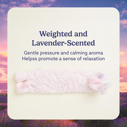 warmies Microwavable Neck & Shoulder Wrap - Dual-Temperature Heat Pack for Aches & Pain - Lavender-Scent Neck Warmer - Weighted Cervical & Shoulder Heating Pad - 2 lb, One Size, White/Pink