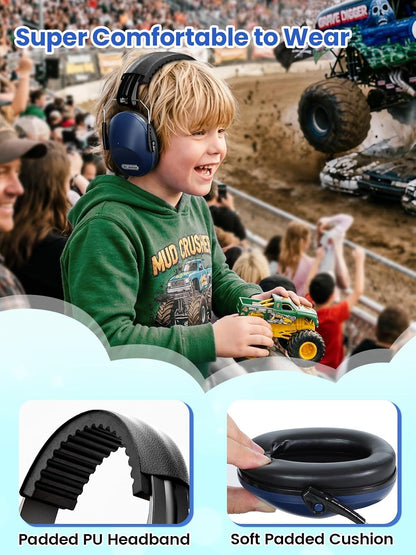 Dr.meter Ear Muffs for Noise Reduction: 27.4SNR Noise Cancelling Headphones for Kids Adults, EM100 Adjustable Hearing Protection Earmuffs for Monster Jam, Autism Sensory, Concerts, Fireworks