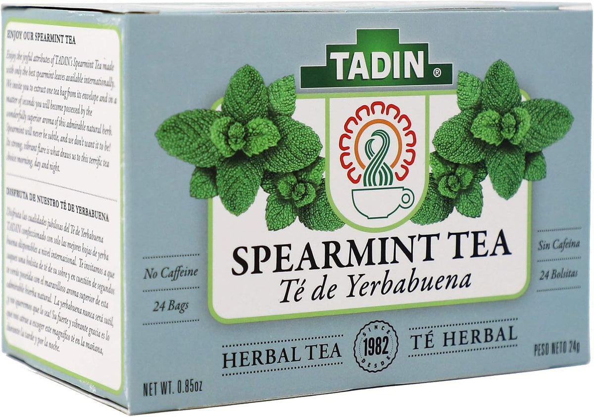 Tadin Spearmint Tea, Helps Relieve Stomach Pain and Indigestion, 24 Count (Pack of 3)