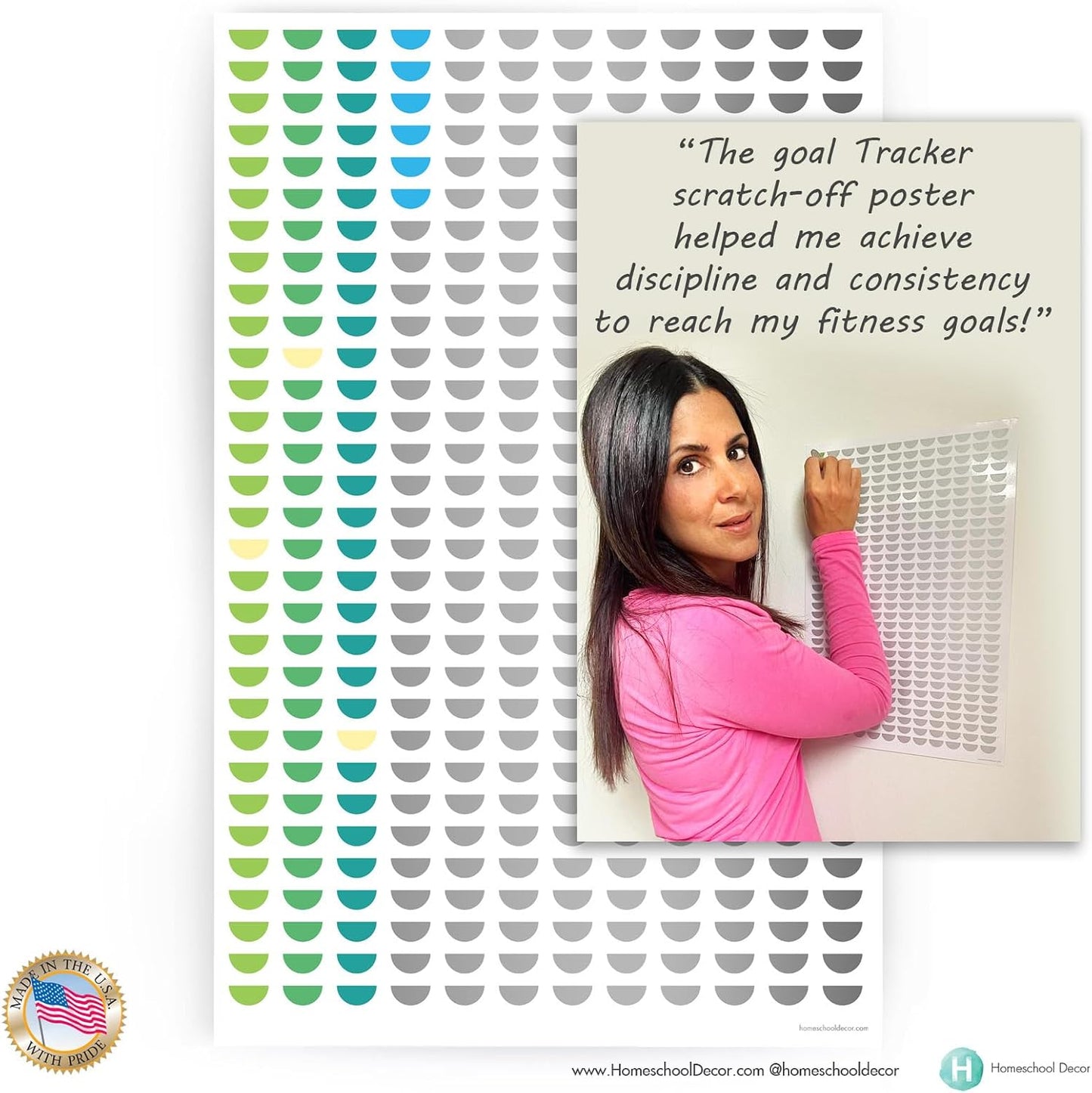 Goal Tracker Calendar Chart with reward days - Self growth wall art - Scratch Off Calendar with Hidden Motivations - Lose weight poster Scratch Off - Goals poster Goal - Planner Mindset new year gift