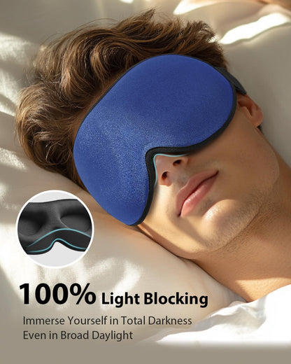 MABAO Weighted Sleep Mask - 100% Blackout Eye Mask for Sleeping for Women Men, 3D Contoured for Lash Extension, Zero Eye Pressure Memory Foam Cover, Soft Gentle Pressure Blindfold for Travel - Black