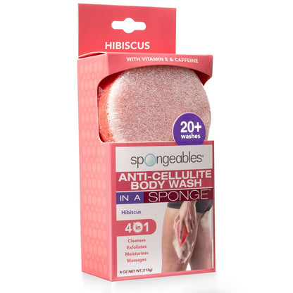 Spongeables Anti-Cellulite Body Wash in a Sponge, Moisturizer and Exfoliator, 20+ Washes
